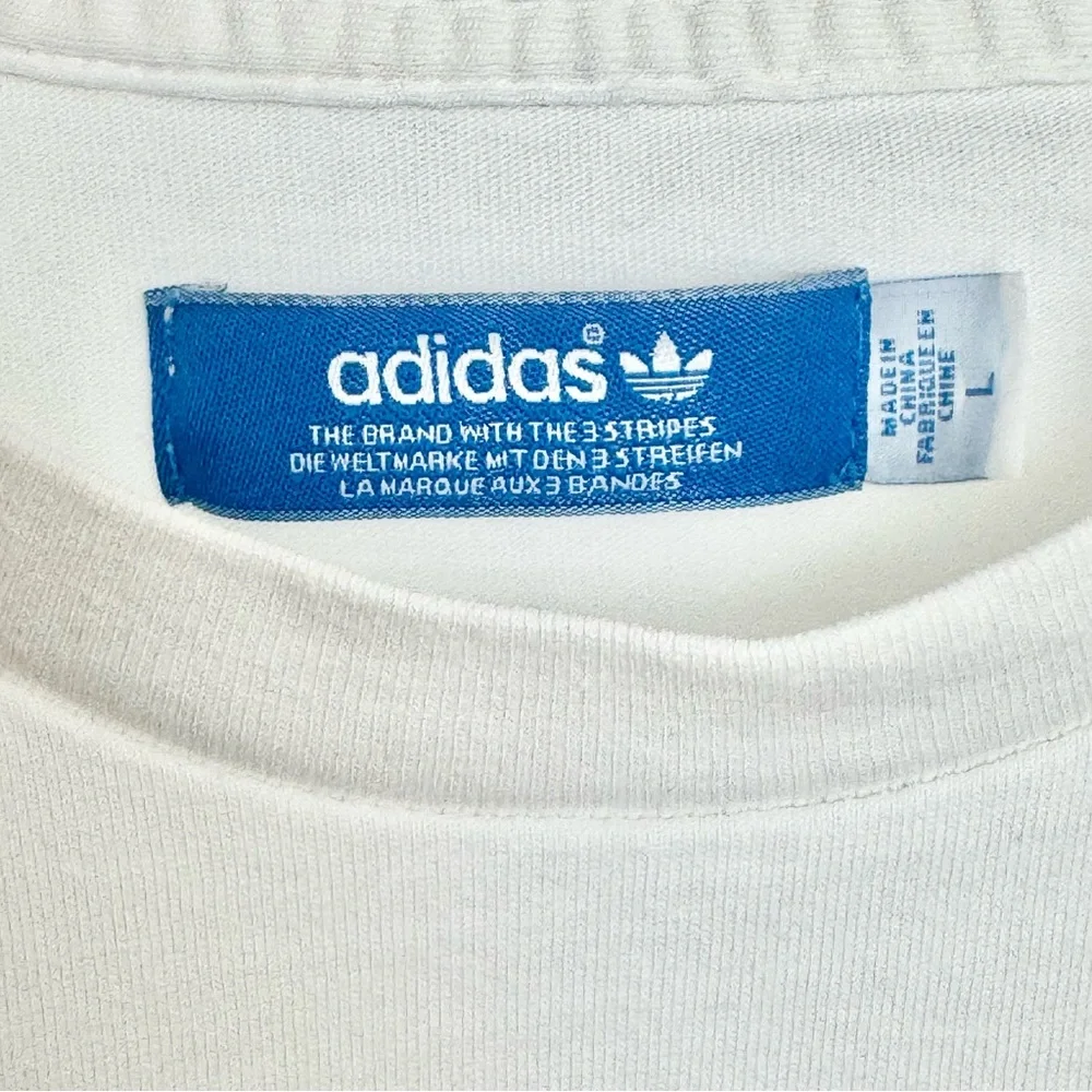 Adidas Originals White Trefoil Short Sleeve T-shirt Classic Y2K Streetwear Logo